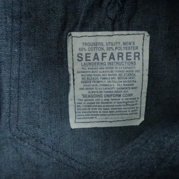 VINTAGE Seafarer Jeans Men 34x31 Blue Bell Bottom Wide Leg Navy Denim - Picture 4 of 12